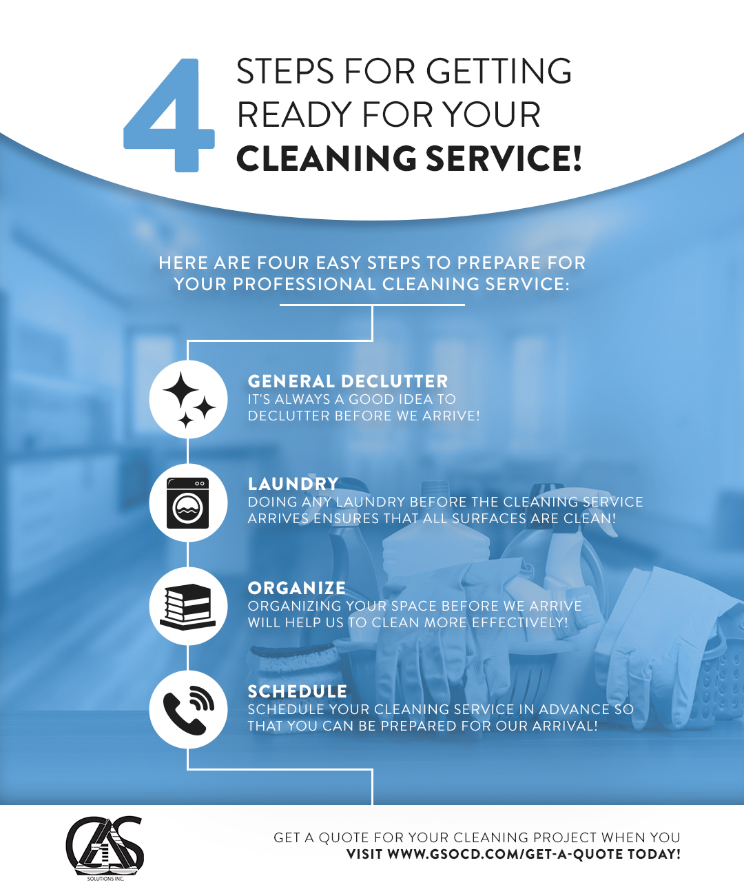 4 Steps for Getting Ready for Your Cleaning Service GS Solutions